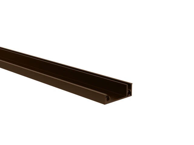 Aluminium-Zaunadapter für Füllungen - 6000mm Abdeckleiste braun